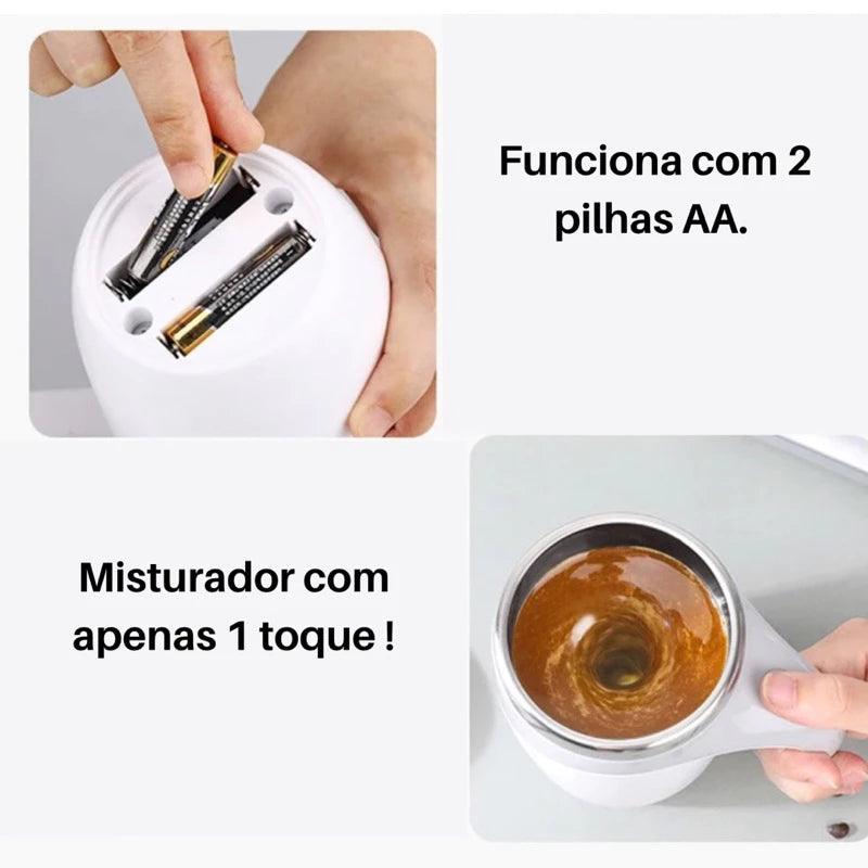 Caneca Térmica em Aço Inox com Misturador Automático - Paguei Barato