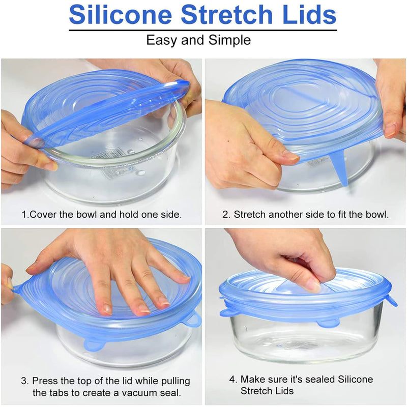 12 Peças Tampas de Silicone Universal Reutilizável - Paguei Barato