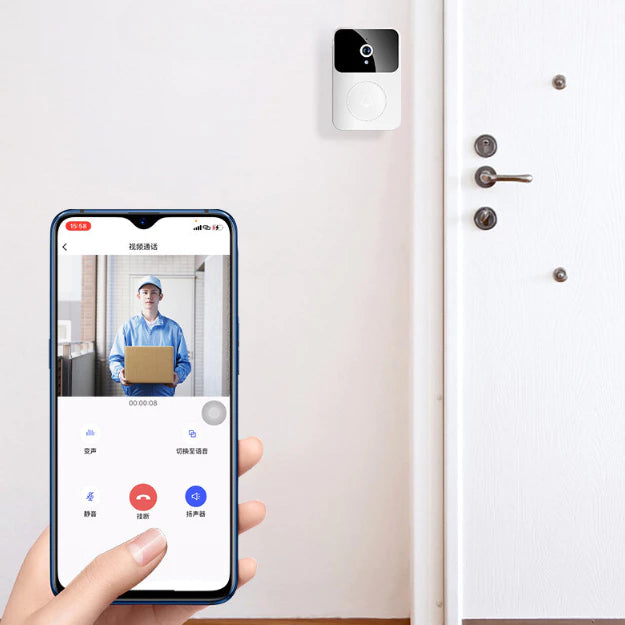 Campainha Com Câmera Wi-Fi HD Inteligente
