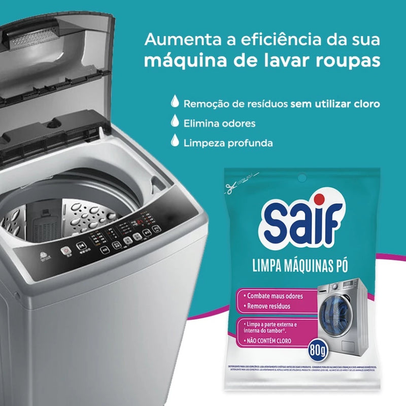 Kit 3 Limpa Máquina de Lavar Roupa Saif 80g